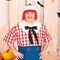 Eye Catching Mens Raggedy Andy Costume One Piece Jumpsuit Hat Yarn Hair Outfit